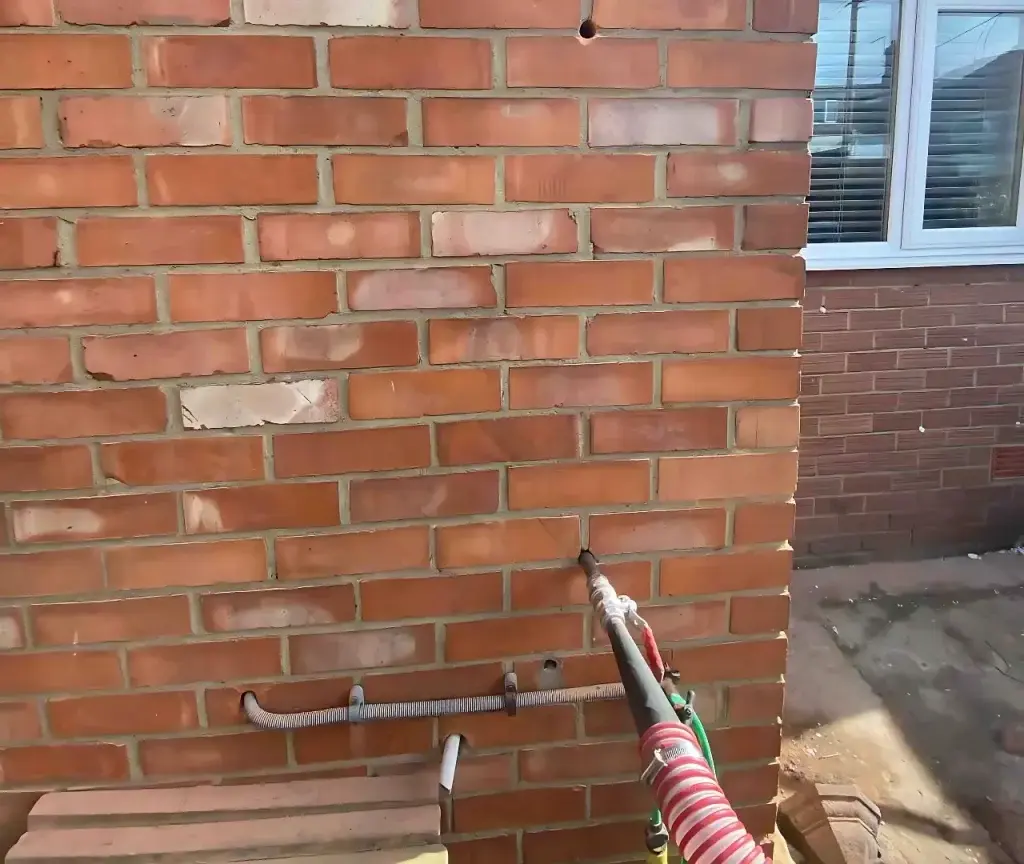 Cavity wall insulation installation in Leicester