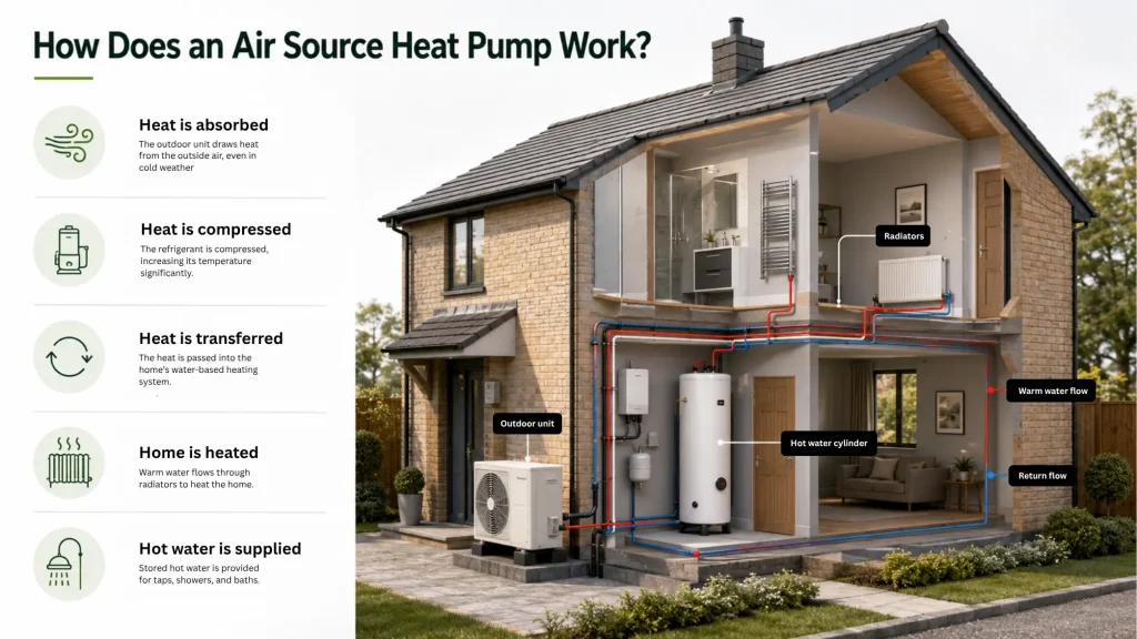 How Air source heat pump works