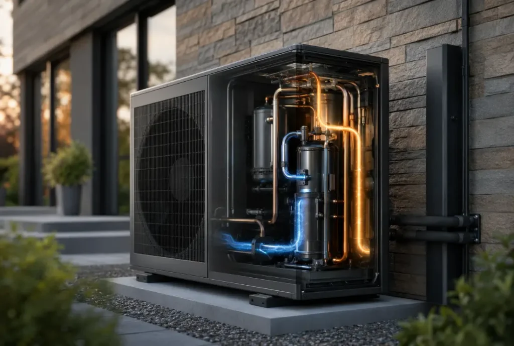 How Air source heat pump word in detail: Step 3 The Compressor Raises the Temperature