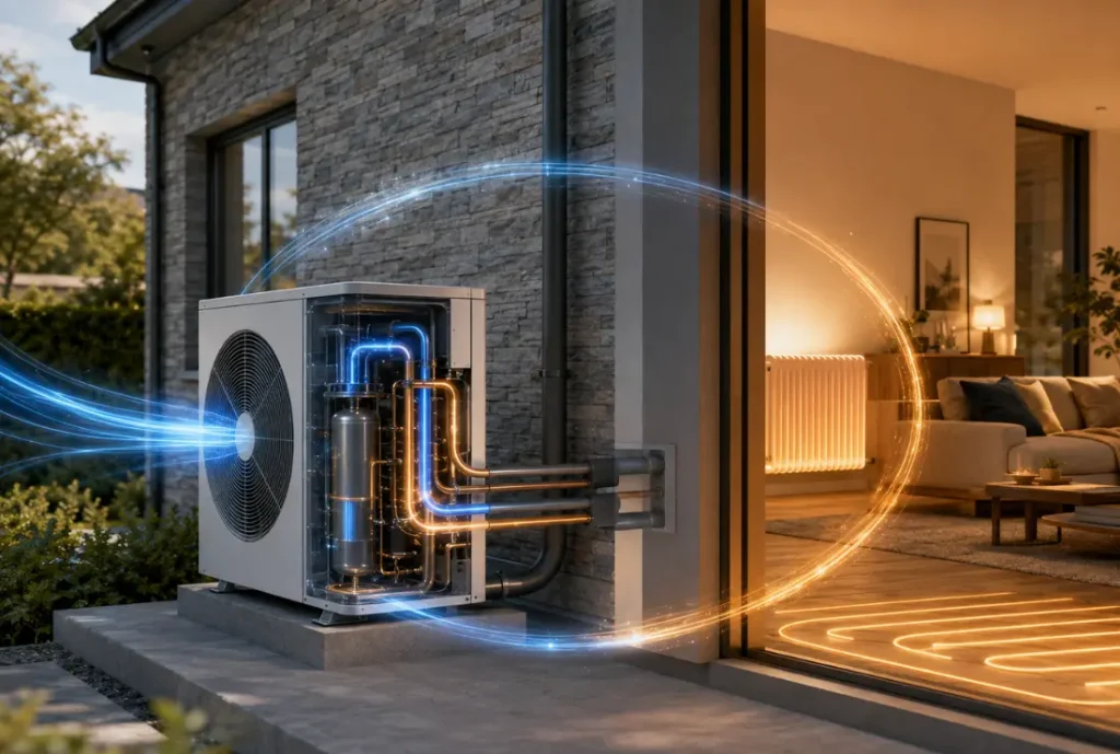 How Air source heat pump word in detail: Step 5: The Cycle Repeats