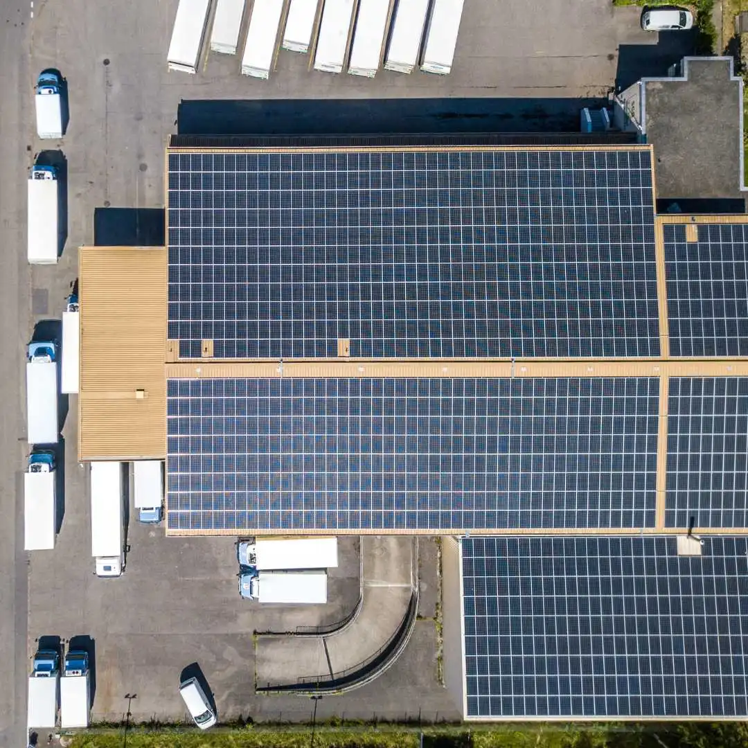 UK Business with Solar panels installed on Roof
