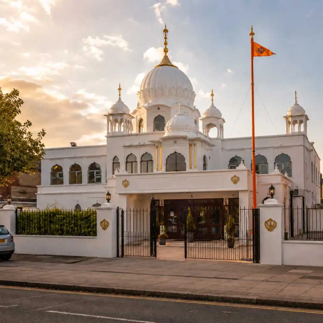 This image is of Gurdwara in UK for Solar panels installation