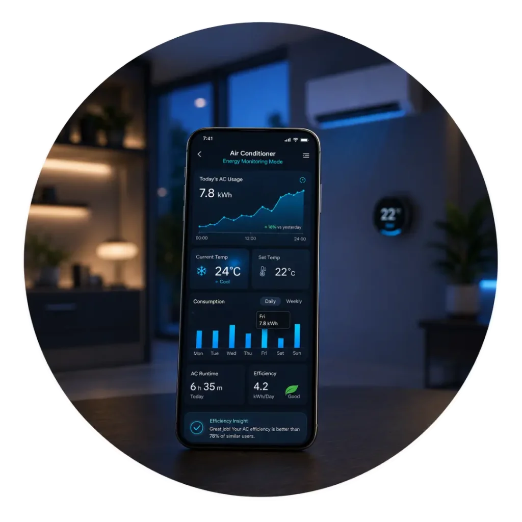 This image shows Energy monitoring feature by Bosch Climate 7000i