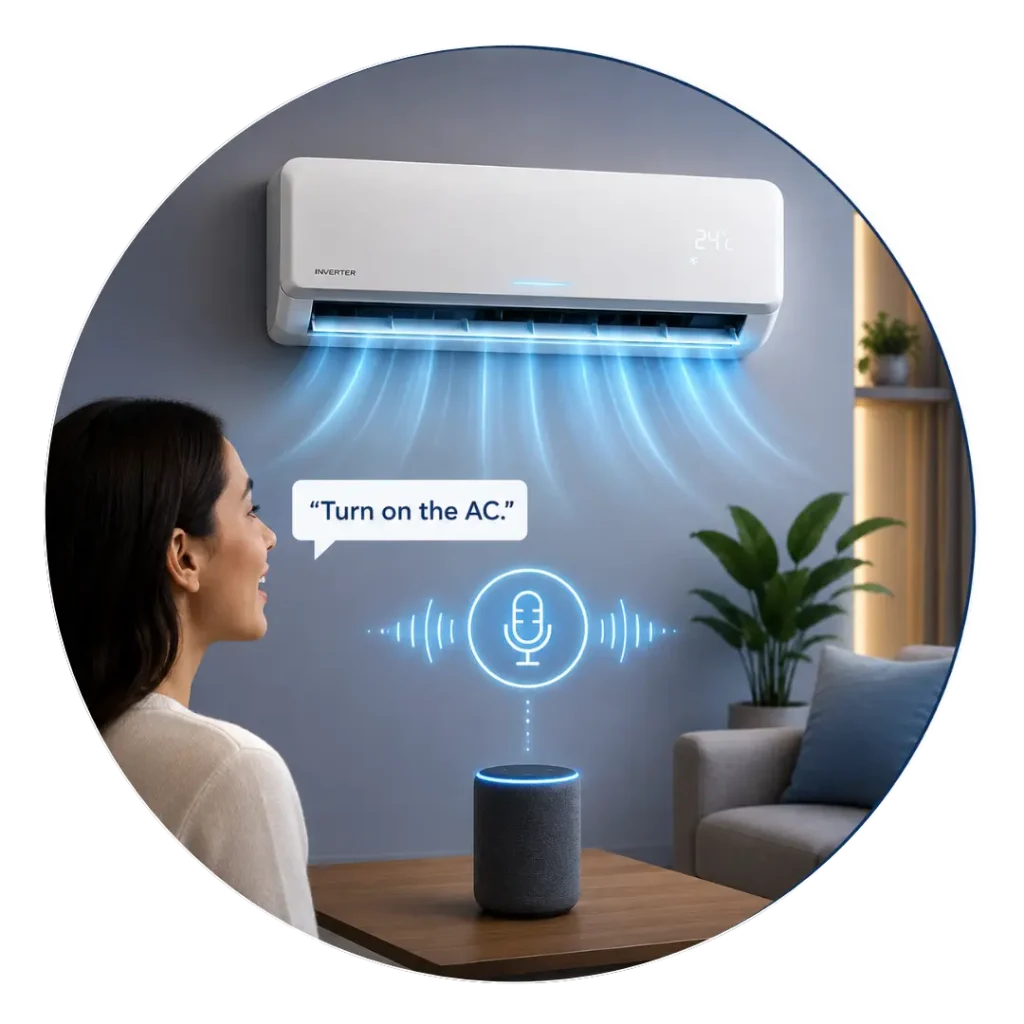 This image shows Voice Mode feature Bosch Climate 7000i